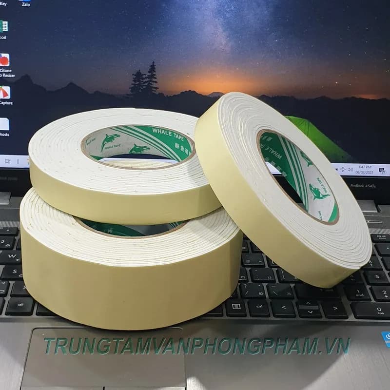 Băng keo 2 mặt xốp trắng bản 48mm