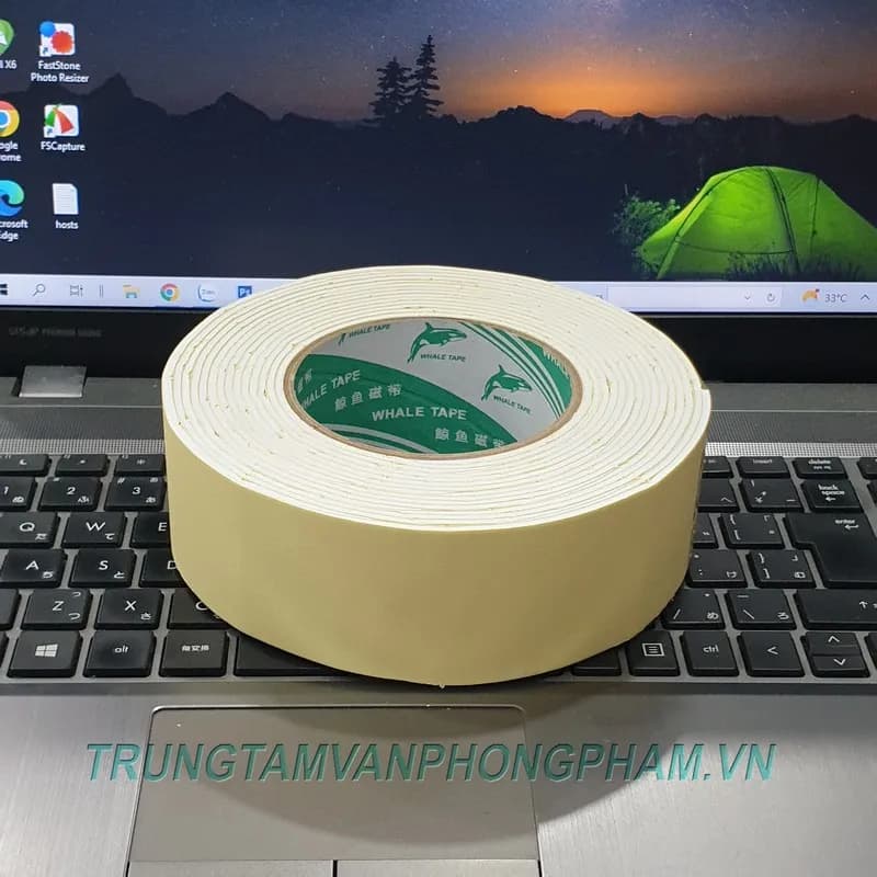 Băng keo 2 mặt xốp trắng bản 48mm