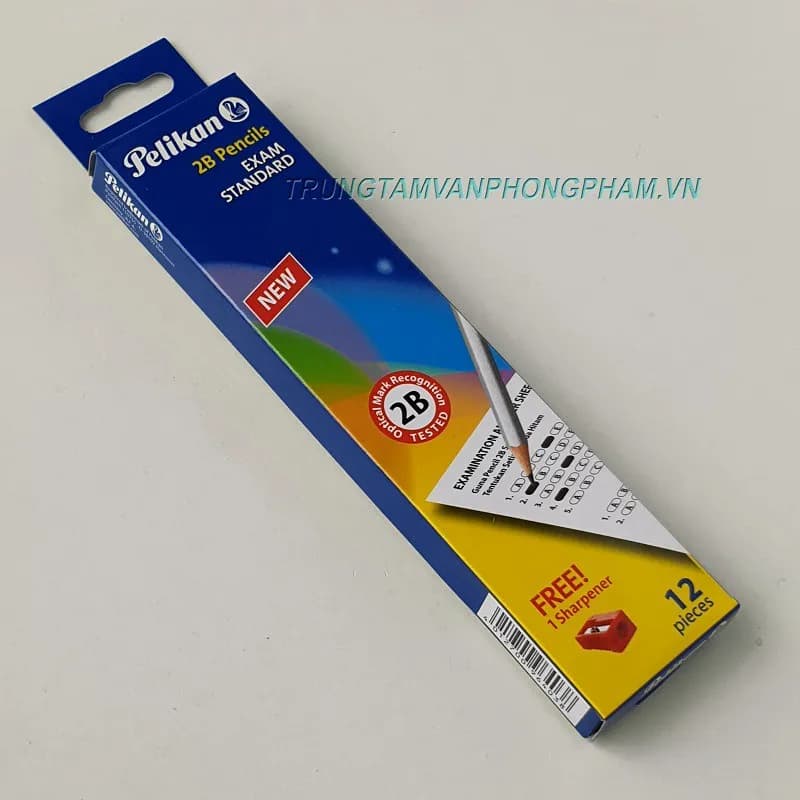 Bút chì 2B Pelikan thân xám bạc hộp 12 cây - HỘP 12 CÂY