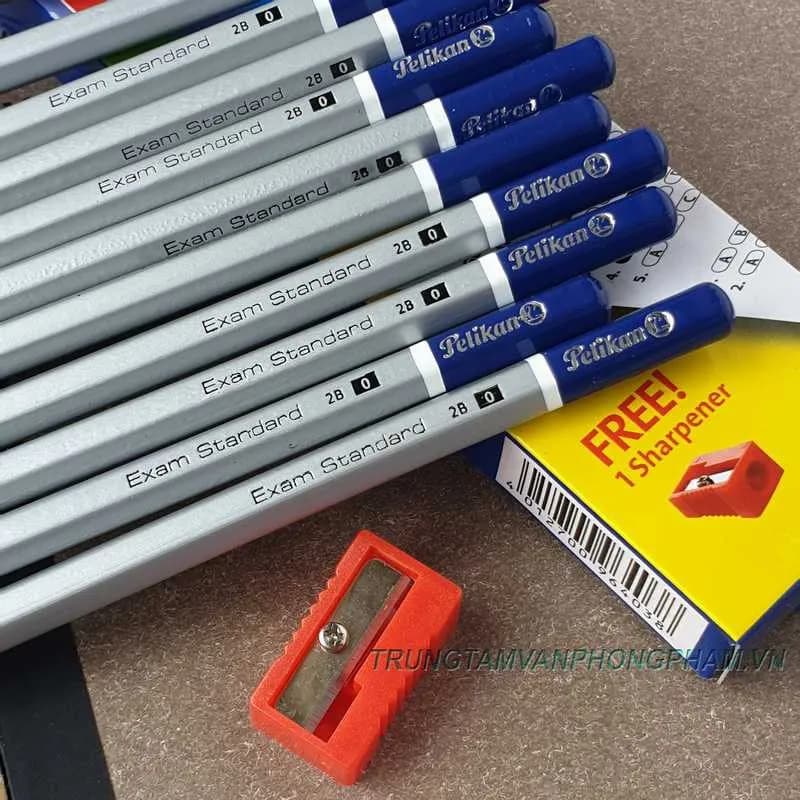 Bút chì 2B Pelikan thân xám bạc hộp 12 cây