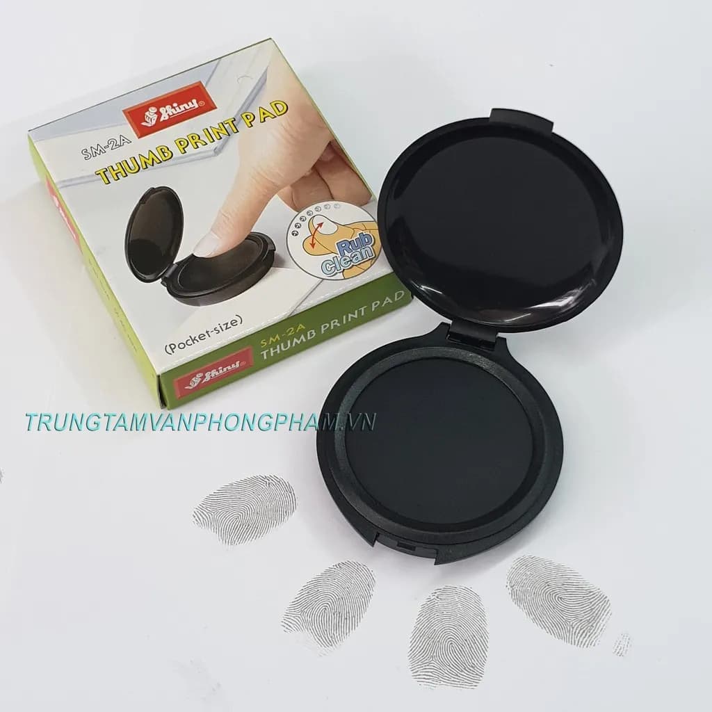 Khay mực lăn tay Shiny hộp tròn - SM-2A ĐEN