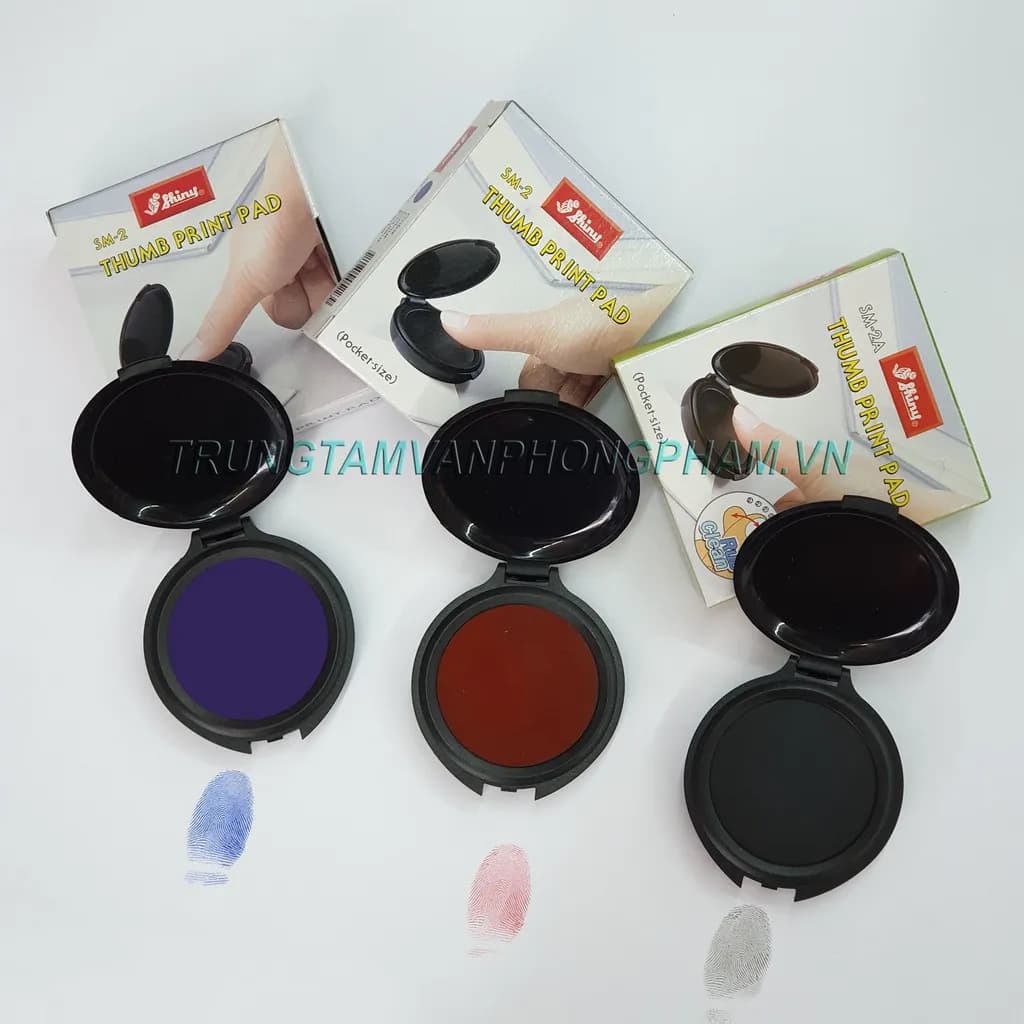 Khay mực lăn tay Shiny hộp tròn