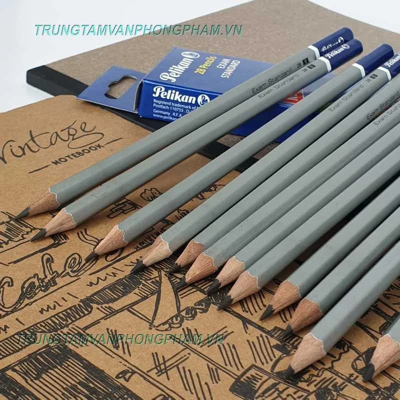 Bút chì 2B Pelikan thân xám bạc hộp 12 cây