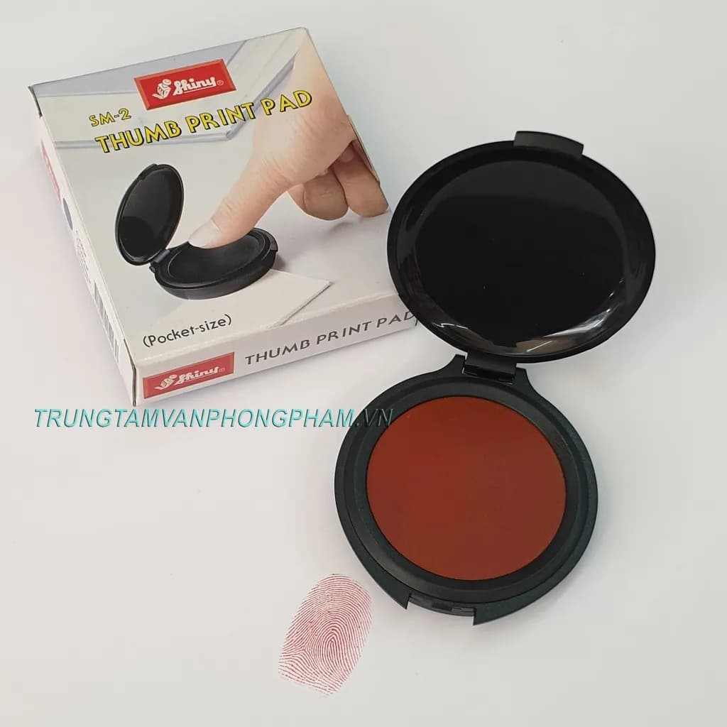 Khay mực lăn tay Shiny hộp tròn