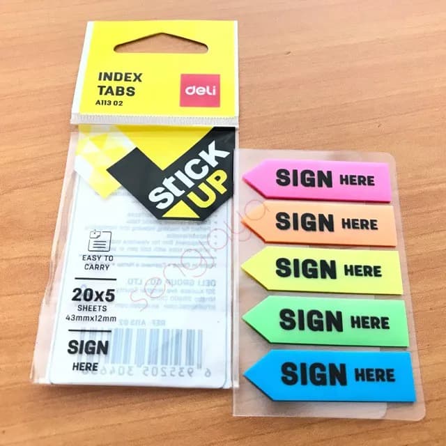 Miếng dán Sign here Deli A11302