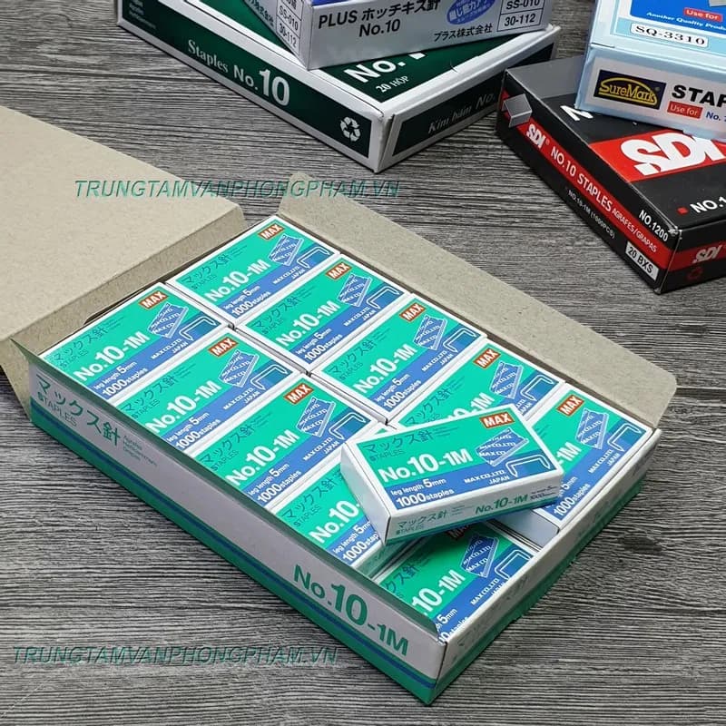 NGUYÊN HỘP LỚN gồm 20 hộp nhỏ kim bấm số 10 - MAX