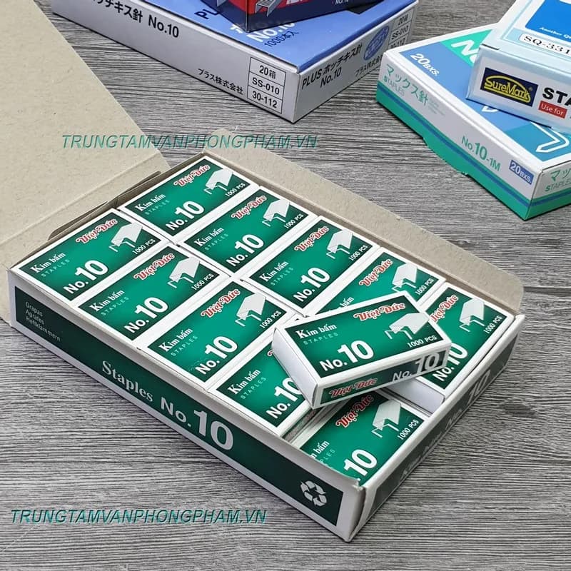 NGUYÊN HỘP LỚN gồm 20 hộp nhỏ kim bấm số 10 - VIỆT ĐỨC