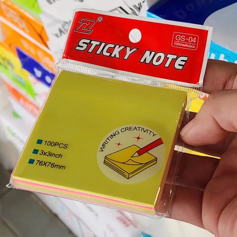 Note vuông 3x3 gồm 5 màu dạ quang - 5 MÀU GS-04