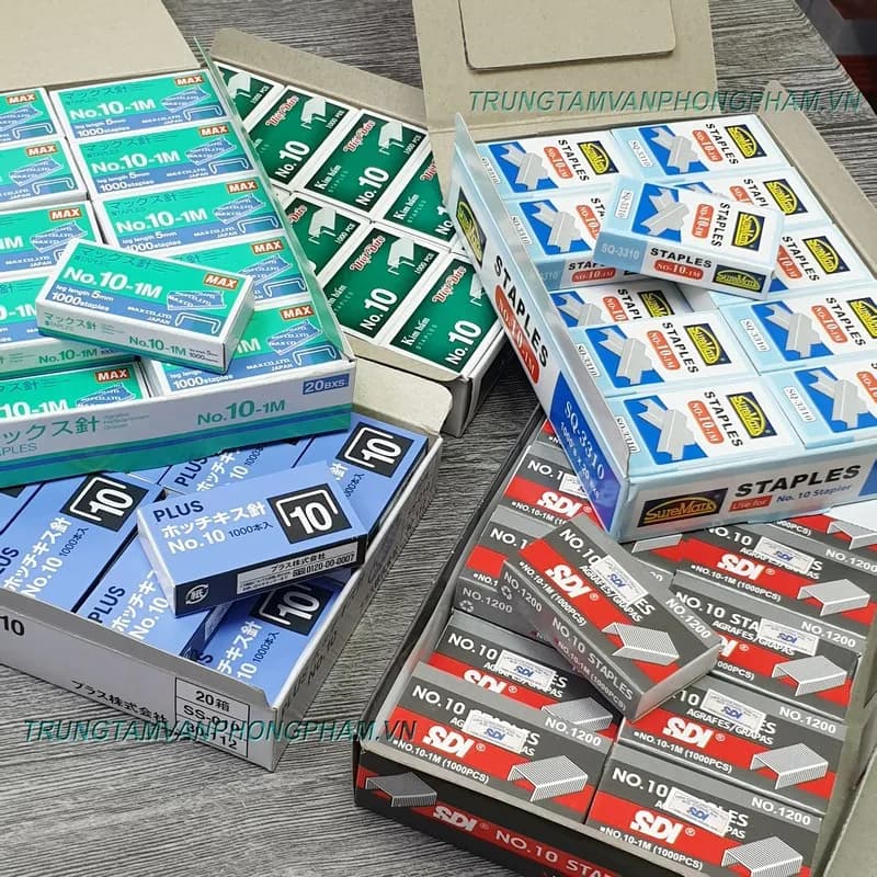 NGUYÊN HỘP LỚN gồm 20 hộp nhỏ kim bấm số 10