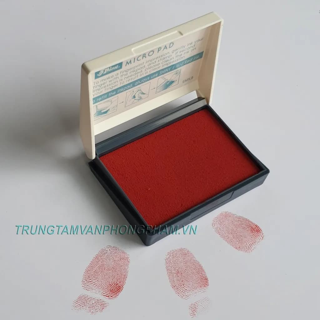 Tampon lăn tay Shiny SM-1 - VUÔNG - ĐỎ SM-1