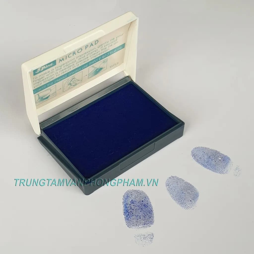 Tampon lăn tay Shiny SM-1 - VUÔNG - XANH SM-1