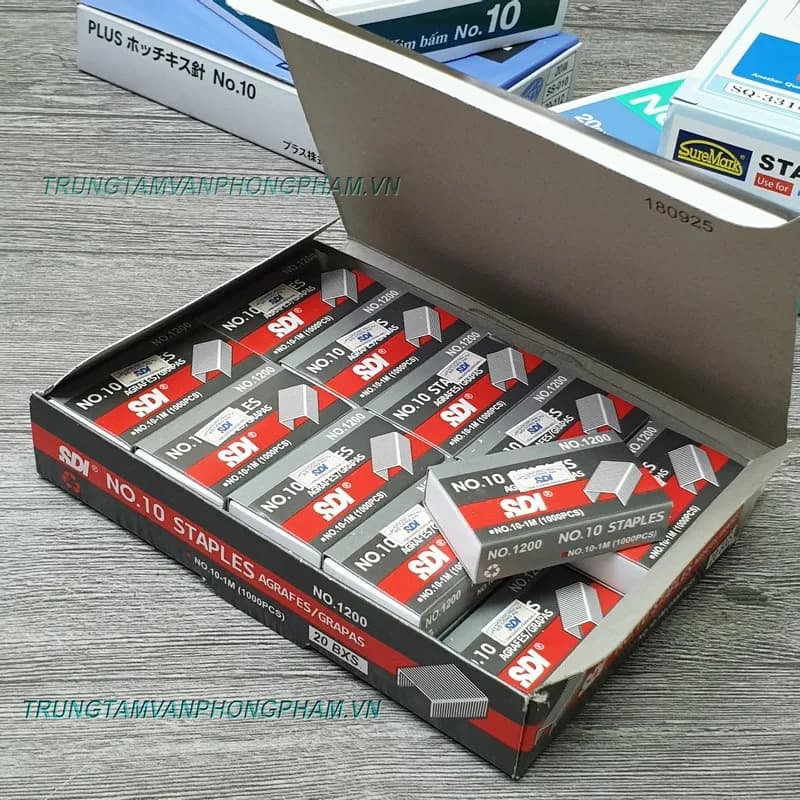 NGUYÊN HỘP LỚN gồm 20 hộp nhỏ kim bấm số 10 - SDI