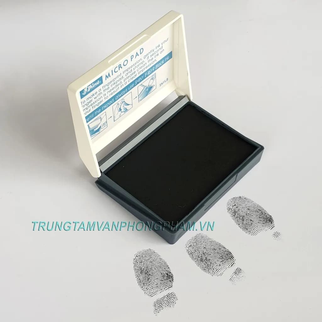 Tampon lăn tay Shiny SM-1 - VUÔNG - ĐEN SM-1