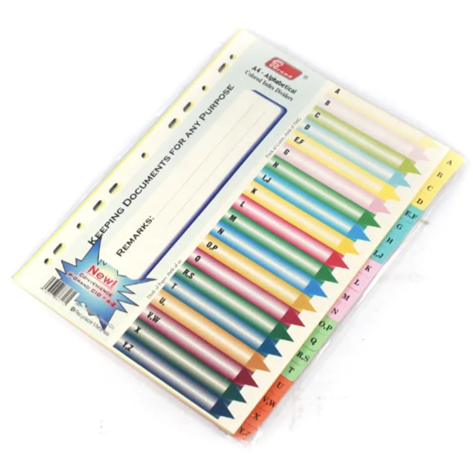 Phân trang 24 số chữ cái A-Z giấy / nhựa TQ