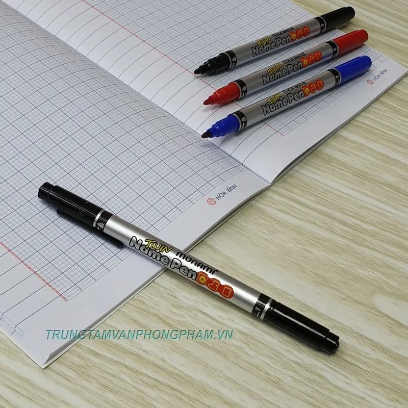 Bút lông dầu nhỏ Monamin Twin Name Pen - MÀU ĐEN